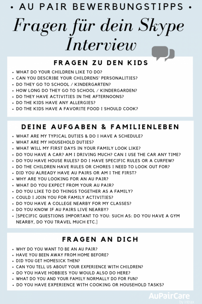 fragen au pair skype gespräch