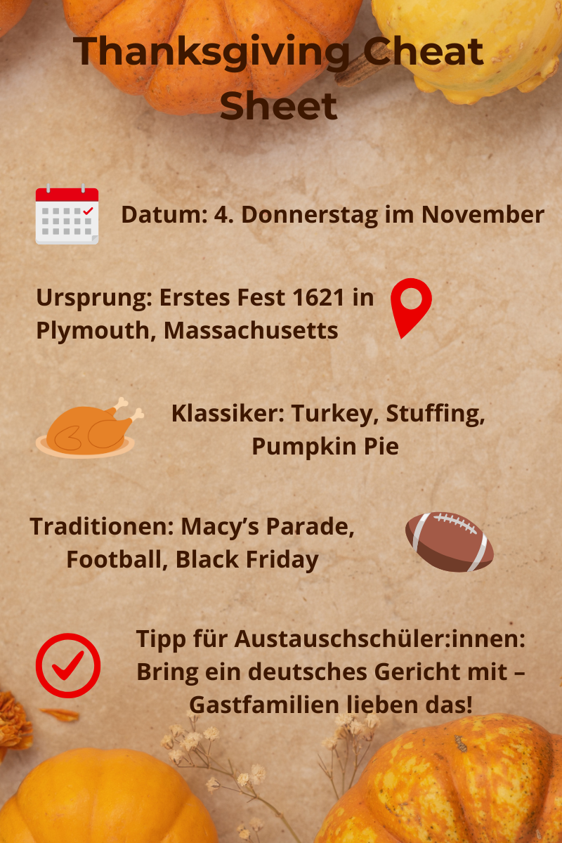 Bild mit kurzen Fakten über Thanksgiving in Ameria 