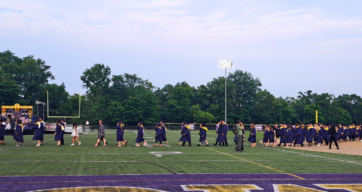 Graduation auf einem Football Feld