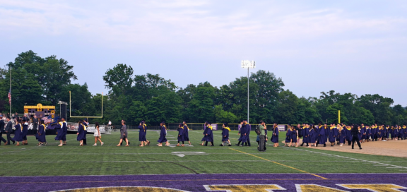 Graduation auf einem Football Feld
