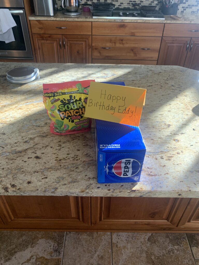 Geburtstagsgeschenk, Pepsi, Gummibärchen