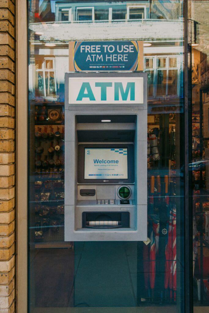 Aufnahme eines Bankautomaten in den USA