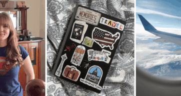 Helene, ihr Reisetagebuch und der Blick aus dem Flugzeugfenster