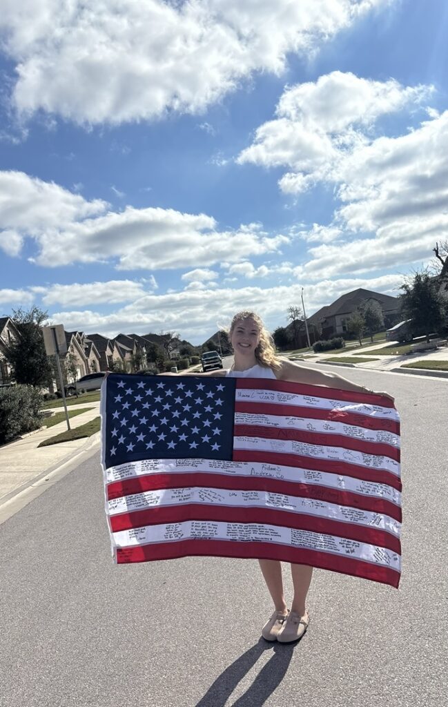 Frederike mit USA Flagge