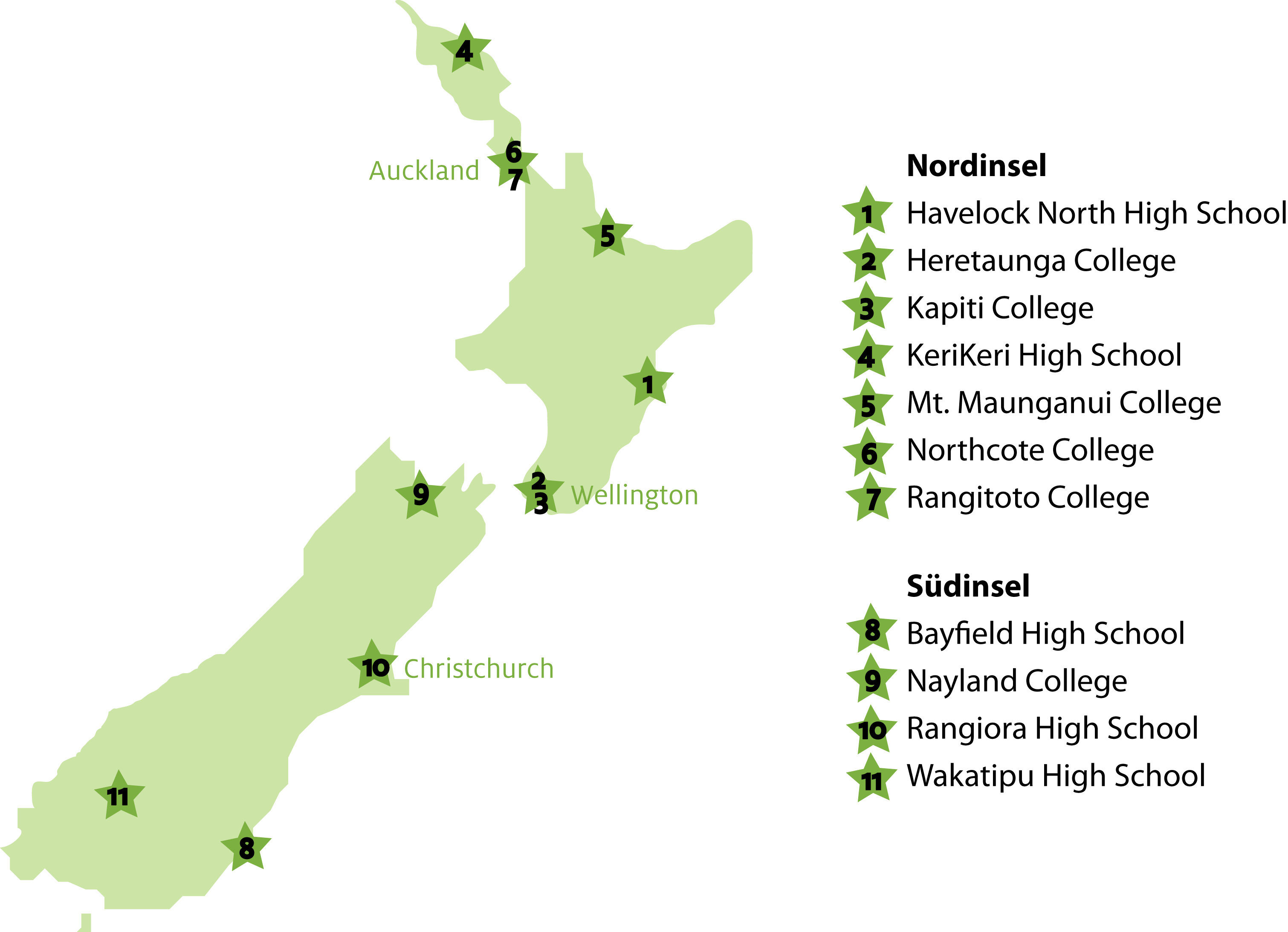 Schulwahlkarte Neuseeland