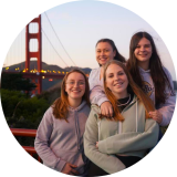 Au pairs vor der Golden Gate Bridge