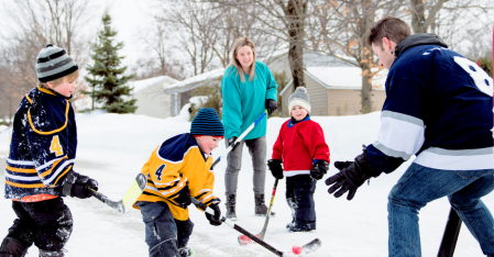 Gastfamilie in Kanada Gastfamilie in Kanada spielt Eishockey