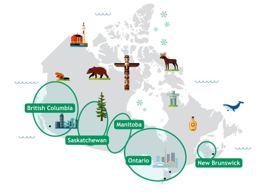 Kanada Schulwahl Karte