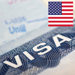 J1 Visum mit USA Flagge