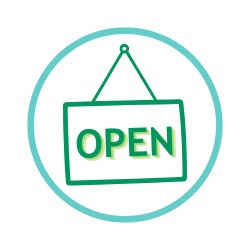 Schild Open