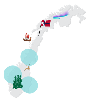 Norwegen Karte Gastfamilienplatzierung
