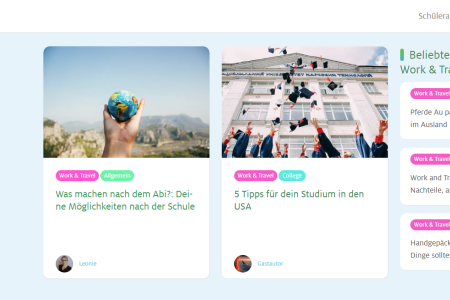 Blog Vorschau verschiedener Artikel